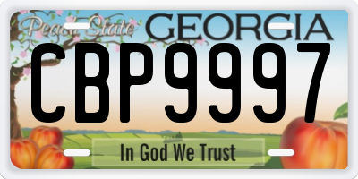 GA license plate CBP9997