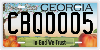 GA license plate CBQ0005