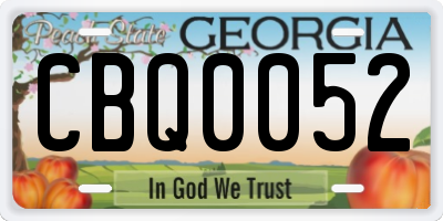 GA license plate CBQ0052