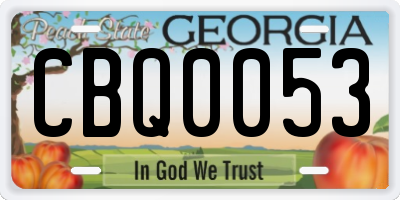 GA license plate CBQ0053