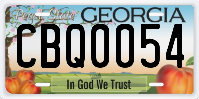 GA license plate CBQ0054