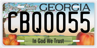 GA license plate CBQ0055