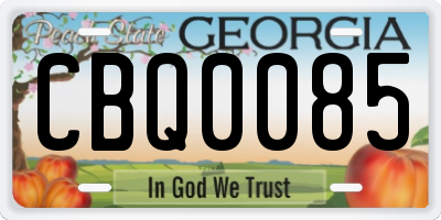 GA license plate CBQ0085