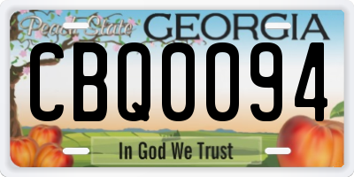 GA license plate CBQ0094