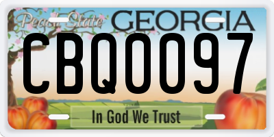 GA license plate CBQ0097