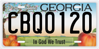 GA license plate CBQ0120