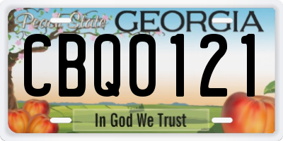 GA license plate CBQ0121