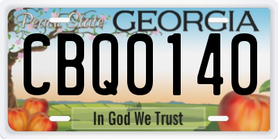 GA license plate CBQ0140