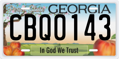 GA license plate CBQ0143