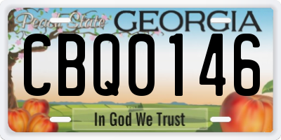 GA license plate CBQ0146