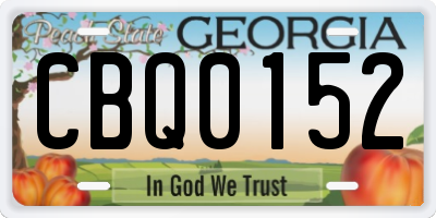 GA license plate CBQ0152