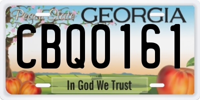GA license plate CBQ0161