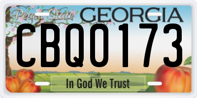 GA license plate CBQ0173