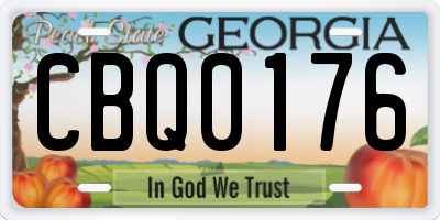 GA license plate CBQ0176