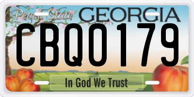 GA license plate CBQ0179