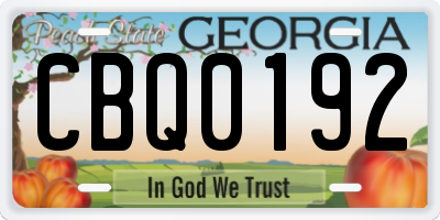 GA license plate CBQ0192