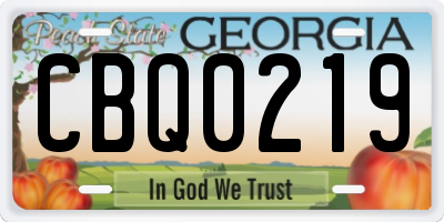 GA license plate CBQ0219