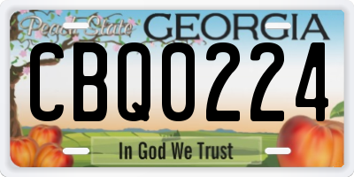 GA license plate CBQ0224