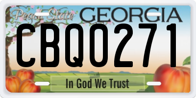 GA license plate CBQ0271