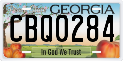 GA license plate CBQ0284