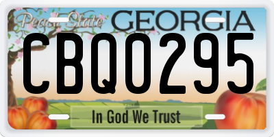 GA license plate CBQ0295