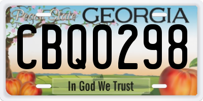 GA license plate CBQ0298
