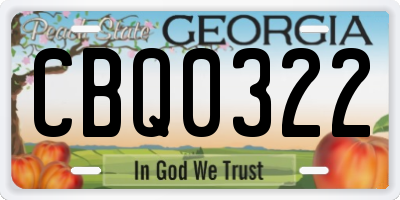 GA license plate CBQ0322