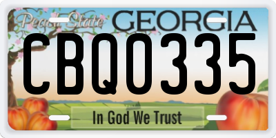 GA license plate CBQ0335
