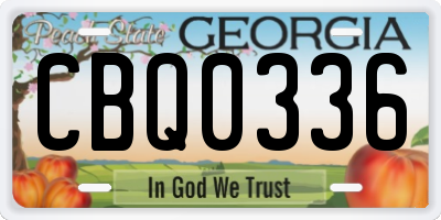 GA license plate CBQ0336