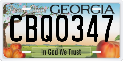 GA license plate CBQ0347