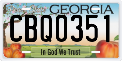 GA license plate CBQ0351