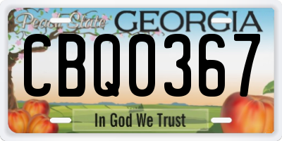 GA license plate CBQ0367