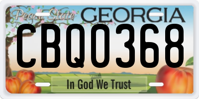 GA license plate CBQ0368
