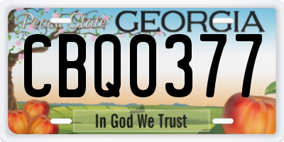 GA license plate CBQ0377