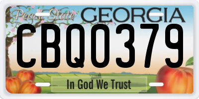 GA license plate CBQ0379