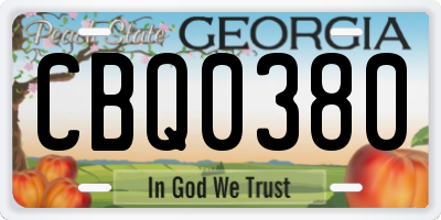 GA license plate CBQ0380
