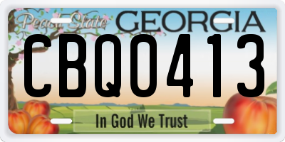 GA license plate CBQ0413