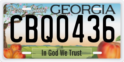 GA license plate CBQ0436
