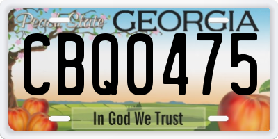GA license plate CBQ0475