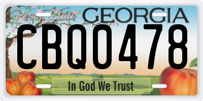 GA license plate CBQ0478