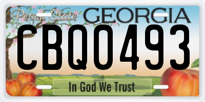 GA license plate CBQ0493