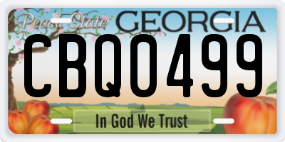 GA license plate CBQ0499