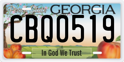 GA license plate CBQ0519