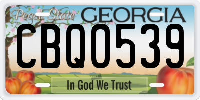 GA license plate CBQ0539