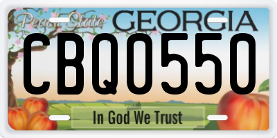 GA license plate CBQ0550