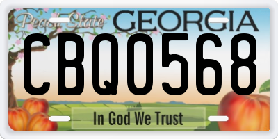 GA license plate CBQ0568