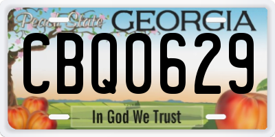 GA license plate CBQ0629
