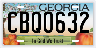 GA license plate CBQ0632