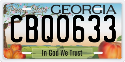GA license plate CBQ0633