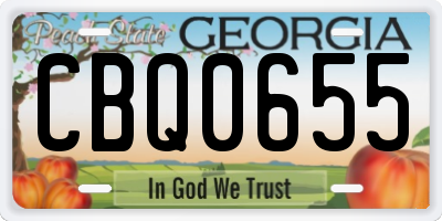 GA license plate CBQ0655